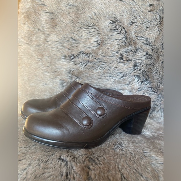 Dansko Brown Leather Blake Slip-On Heeled Mules Size 5.5 - Picture 2 of 7